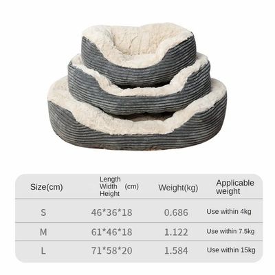 Letto per cani e gatti con capelli ultra lavabili Matera di copertura addensata Pad di velluto Home Pet Sleep