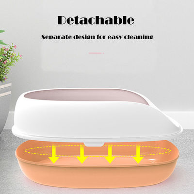Scatola di lettiera per gatti anti-splash cane per animali domestici WC grande spazio gattino vassoio di plastica per gatti per interni