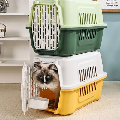 Cat Carrier Pet Travel Bag Multifunzione Pet Transport Cage Portatile con porta in plastica