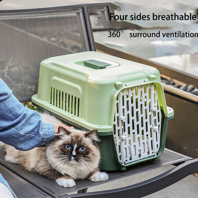 Cat Carrier Pet Travel Bag Multifunzione Pet Transport Cage Portatile con porta in plastica