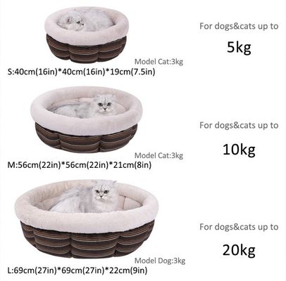 Divano per animali domestici Letto a cuscino di ciambella rotonda per gatti o cani piccoli Antislip resistente all'acqua