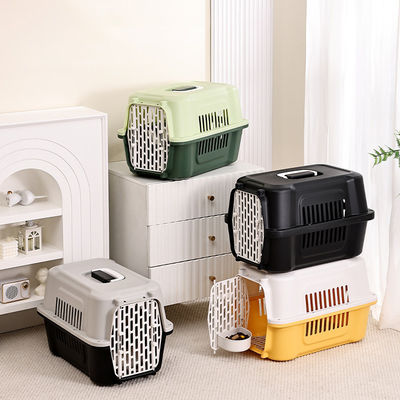 Chiusura a pulsante Candy Color Pet Air Transport Box Portable Dog Air Cage per piccoli animali domestici