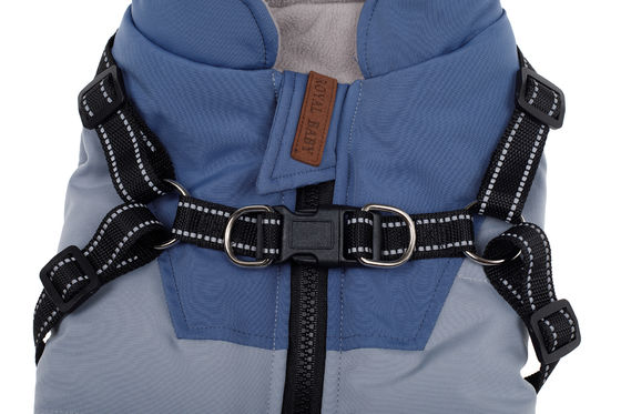 Cappotto per cani da passeggio all'aperto con imbracatura incorporata e materiale impermeabile
