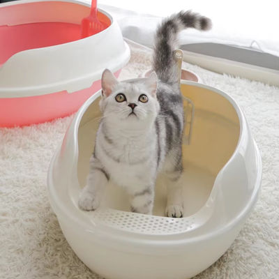 Facile da pulire grande scatola di lettiera per gatti semi-chiusa con tre strati di separazione