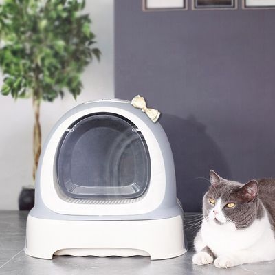 Scatola di lettiera per gatti chiusa, spaziosa e durevole, facile da pulire per tutti i gatti
