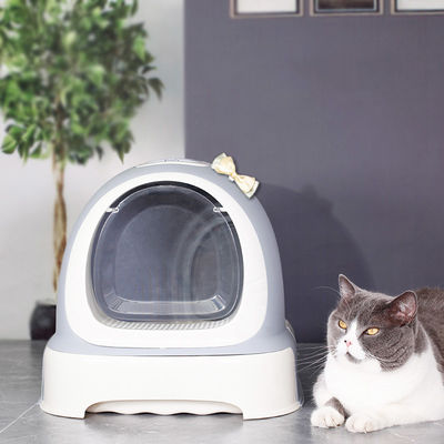 Scatola di lettiera per gatti e cani di plastica con cappuccio per setacciare il cassetto del bagno per gatti