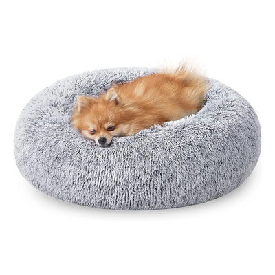 Letto per cani, gatti e animali da compagnia Sofa rotonda per animali da compagnia pelosa, di pelliccia, di cotone, di colore caramella