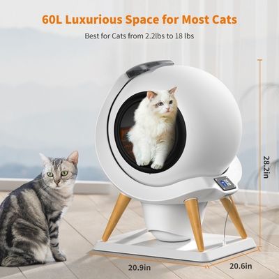 Scatola di spazzatura intelligente auto-pulizia Scatola igienica per gatti automatica Grande capacità e controllo APP