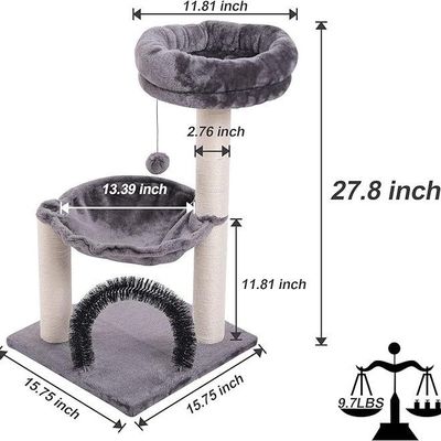 28&quot; Cat Scratching Post con grande letto di amaca e servizio di personalizzazione fornito