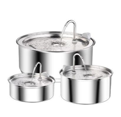 Acciaio inossidabile per animali domestici Fontana d'acqua potabile Dispensatore d'acqua automatico Capacità 3L