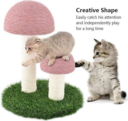 Gatto che si gratta Dormendo giocando Funghi rosa Sisal personalizzato Albero da arrampicata per divertirsi