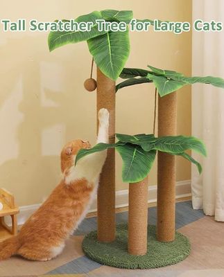 35 pollici Alto Decorazione a foglia Albero gatto per gatti interni Giochi Tipo Albero gatto giocattolo Legno