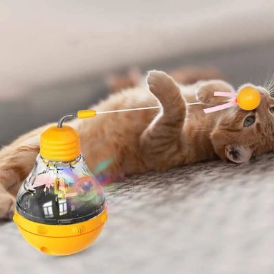 Long Time Used Interactive Cat Toy Fun Cat Stick con lampadina e leaky food tumbler