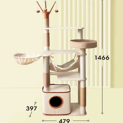 Funzione Fun Play 143cm Classic Cat Tree con doppio condominio e Sisal Cat Scratching Post