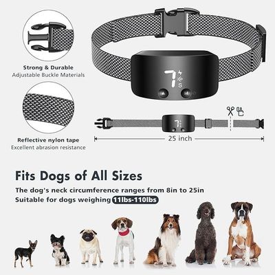 Collare di addestramento per cani a sensibilità regolabile Collare ricaricabile anti-abbai per cani