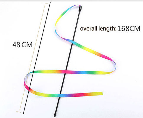 Interattivo giocattolo per gatti classico Rainbow Rope Cat Teaser Stick per gatti e gattini esercizio