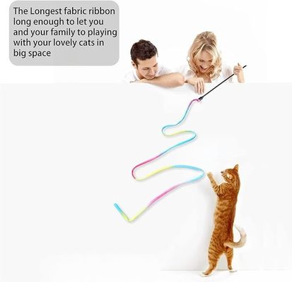 Interattivo giocattolo per gatti classico Rainbow Rope Cat Teaser Stick per gatti e gattini esercizio