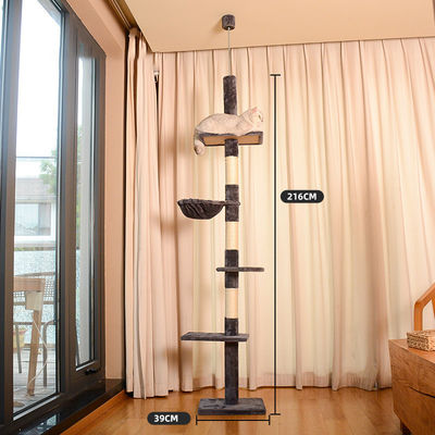 Cat Tree Toy Wall Mounted Wood Scratching Post and Hammock for Cats Climbing Activity (Gatto albero giocattolo a muro montato su legno)