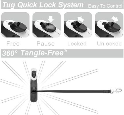 Conveniente soluzione per camminare Leash riflettente e ripiegabile per cani Modello solido