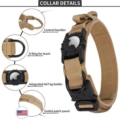 Tracker GPS personalizzato Air Tag Collare per cani con nylon regolabile e design pesante
