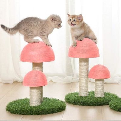 Tiragraffi per gatti con doppio fungo OEM/ODM, corda in sisal naturale, per tiragraffi per gatti, per interni, con torre per albero di gatti