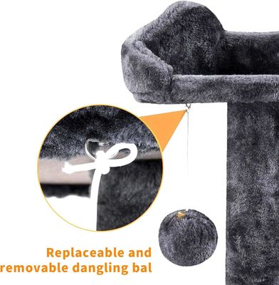 Gioco divertente Piatto di peluche per animali da compagnia Albero gatto con solidi pali da graffio e grande telaio da arrampicata