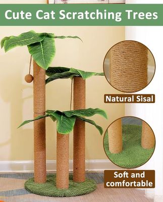 Arredamento per gatti Casa per animali da compagnia Alto 80 cm Naturale Sisal Albero per gatti con palla e 3 pilastri
