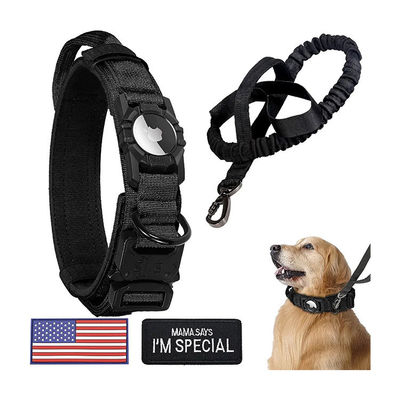 Collare riflettente in nylon per cani Collare di addestramento GPS regolabile con supporto Airtag