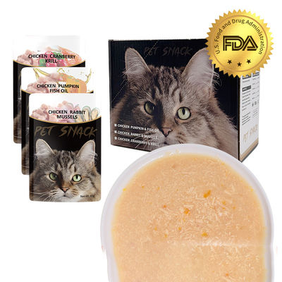 Alti livelli di proteine per adulti Bagetti di cibo per gatti bagnati Pollo Pesce oceanico Alimenti bagnati per gatti Prelibatezze Snack