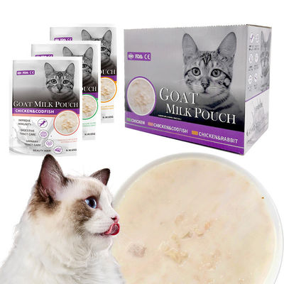 VITAMINE MINERALI Funzionalità sanitaria di alta qualità Latte di capra Borsa di latte per gatti Trattamento per animali domestici Alimenti bagnati 85g