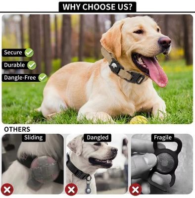 Collare per cani Eco-friendly Collare per animali da compagnia regolabile in nylon con Air Tag GPS Tracker Dog Leads