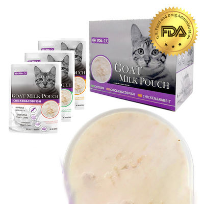 VITAMINE MINERALI Funzionalità sanitaria di alta qualità Latte di capra Borsa di latte per gatti Trattamento per animali domestici Alimenti bagnati 85g