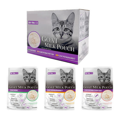 VITAMINE MINERALI Funzionalità sanitaria di alta qualità Latte di capra Borsa di latte per gatti Trattamento per animali domestici Alimenti bagnati 85g