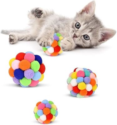 4cm Cute pelli di peluche False Feather Bell Gatto giocattolo da masticare con materiale ABS / PC sostenibile