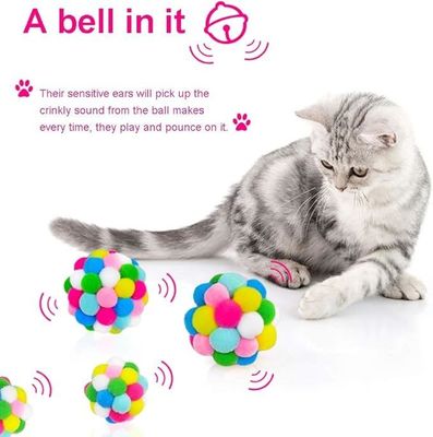 4cm Cute pelli di peluche False Feather Bell Gatto giocattolo da masticare con materiale ABS / PC sostenibile