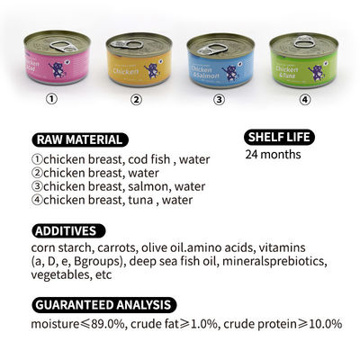 85g Multiple Flavors Cat Can Food High Protein Private Label Cat Food Wet Can per la salute