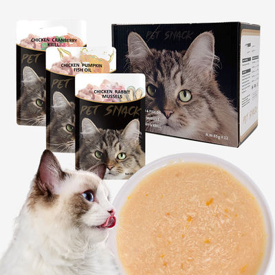 Sapore di pollo gustoso Sapore di pesce Sapore umido Alimenti per animali da compagnia Gatti dolcetti Salsa umida Alimenti per cani