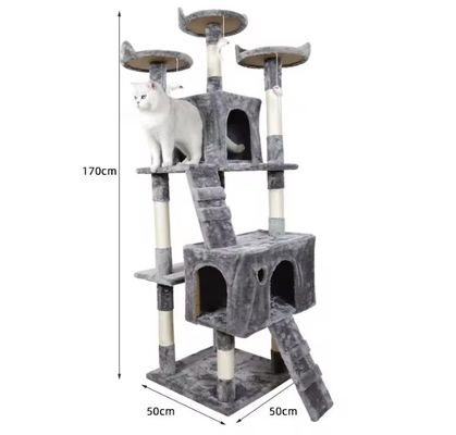 Fun Play Multi-Level Luxury Cat Tree Arredamento con Scratching Post Condo Piattaforme