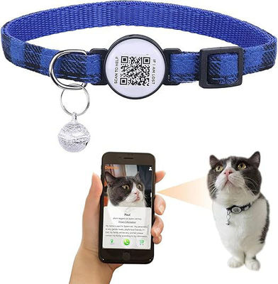 C-04 Collare regolabile per animali domestici con codice QR di contatto di emergenza
