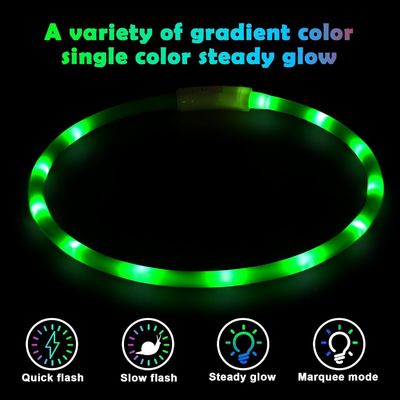 Servizio di personalizzazione Fornito Collare per cani in silicone a LED USB impermeabile ricaricabile