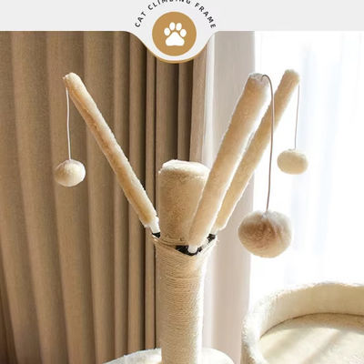 Multi-Level Cat Climbing Sisal FrameModern Wood Large Cat Tree Tower Arredamento Raschiatura