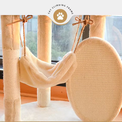 Multi-Level Cat Climbing Sisal FrameModern Wood Large Cat Tree Tower Arredamento Raschiatura