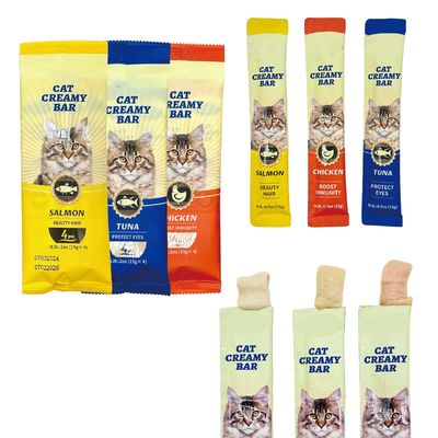 Prodotti per animali domestici freschi Tre gusti Strip per gatti Snack per animali domestici per promuovere il cibo in scatola