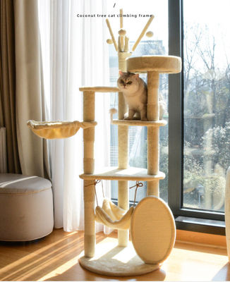 Legno vantaggioso Modern Cat Sisal Scratcher Multi Level Cat Climbing Frame e Amaca