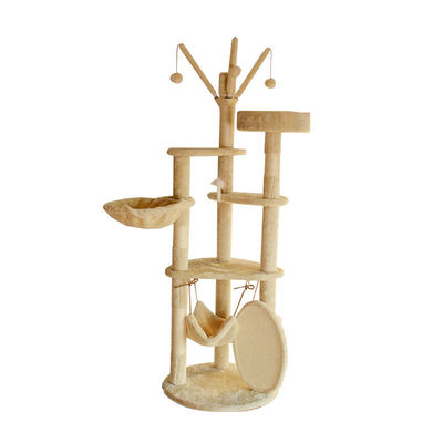 Legno vantaggioso Modern Cat Sisal Scratcher Multi Level Cat Climbing Frame e Amaca