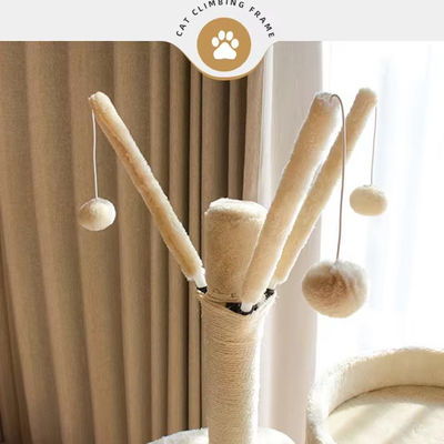 Legno vantaggioso Modern Cat Sisal Scratcher Multi Level Cat Climbing Frame e Amaca