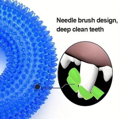 Cane per animali domestici Interattivo giocattolo da masticare Squeaky Bite Resistente Denti spinati Pulizzatore giocattolo per cani
