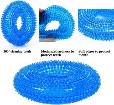 Cane per animali domestici Interattivo giocattolo da masticare Squeaky Bite Resistente Denti spinati Pulizzatore giocattolo per cani