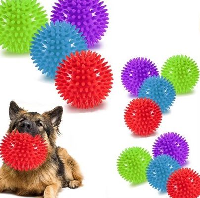 Logo personalizzato accettabile best seller TPR Squeaky Spike Ball Dog Toy per cani e animali domestici