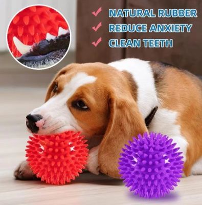 Logo personalizzato accettabile best seller TPR Squeaky Spike Ball Dog Toy per cani e animali domestici